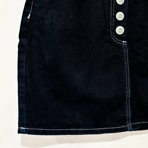 BDG Urban Outfitters Kirby Black Denim Button-Through Skirt - Picture 6 of 9